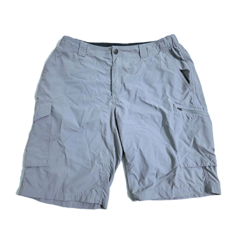 Columbia Cargo Shorts Men's 36 Silver Ridge Hiking Trail Utility Gray Fishing